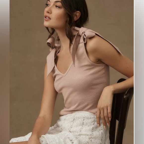 Maeve Faux Leather Bow Strap Tank NWOT - Picture 1 of 5